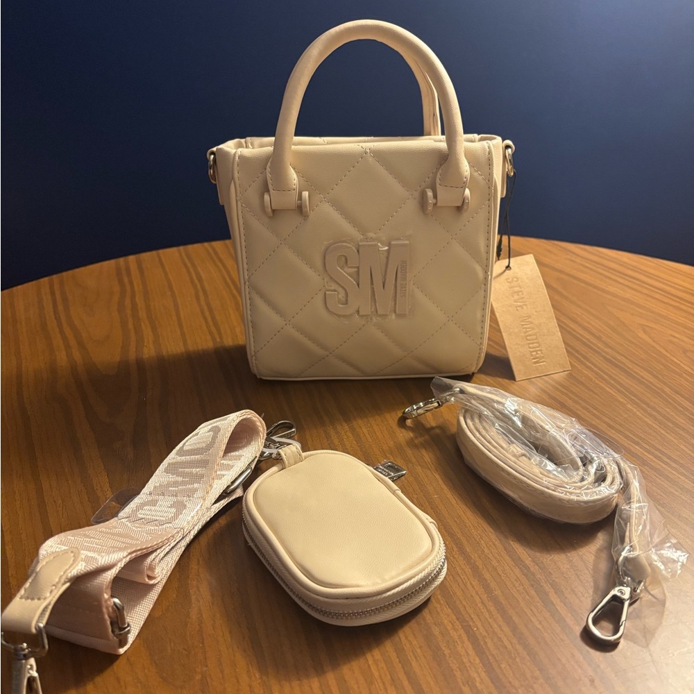 NWT - Steve Madden - Quilted Cream/ Butter Handbag
